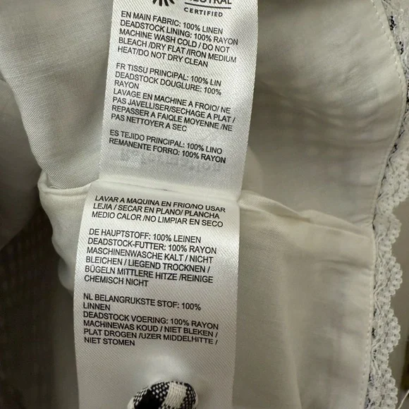 Reformation Amela Linen Top Remy Check
Gingham Black White - Picture 10 of 15